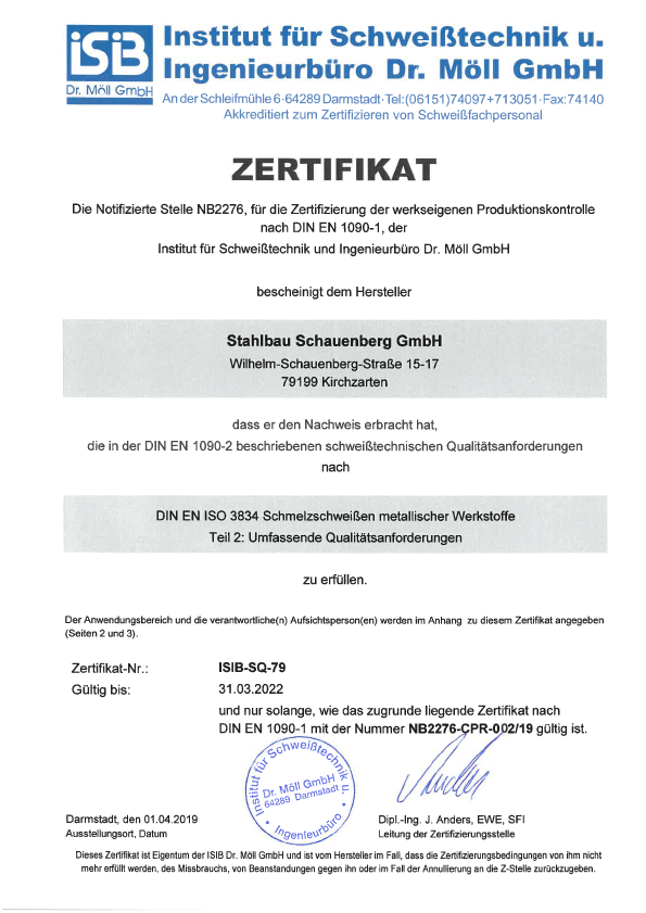 Schweißtechnische Qualitätsanforderungen nach DIN EN ISO 3834-2 ...
